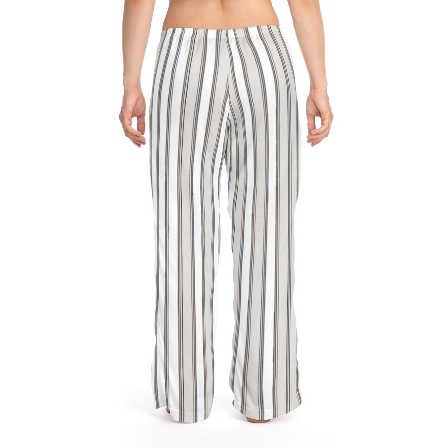 Striped Women’s Pajama Pants — Classic Neutral Lounge Sleepwear