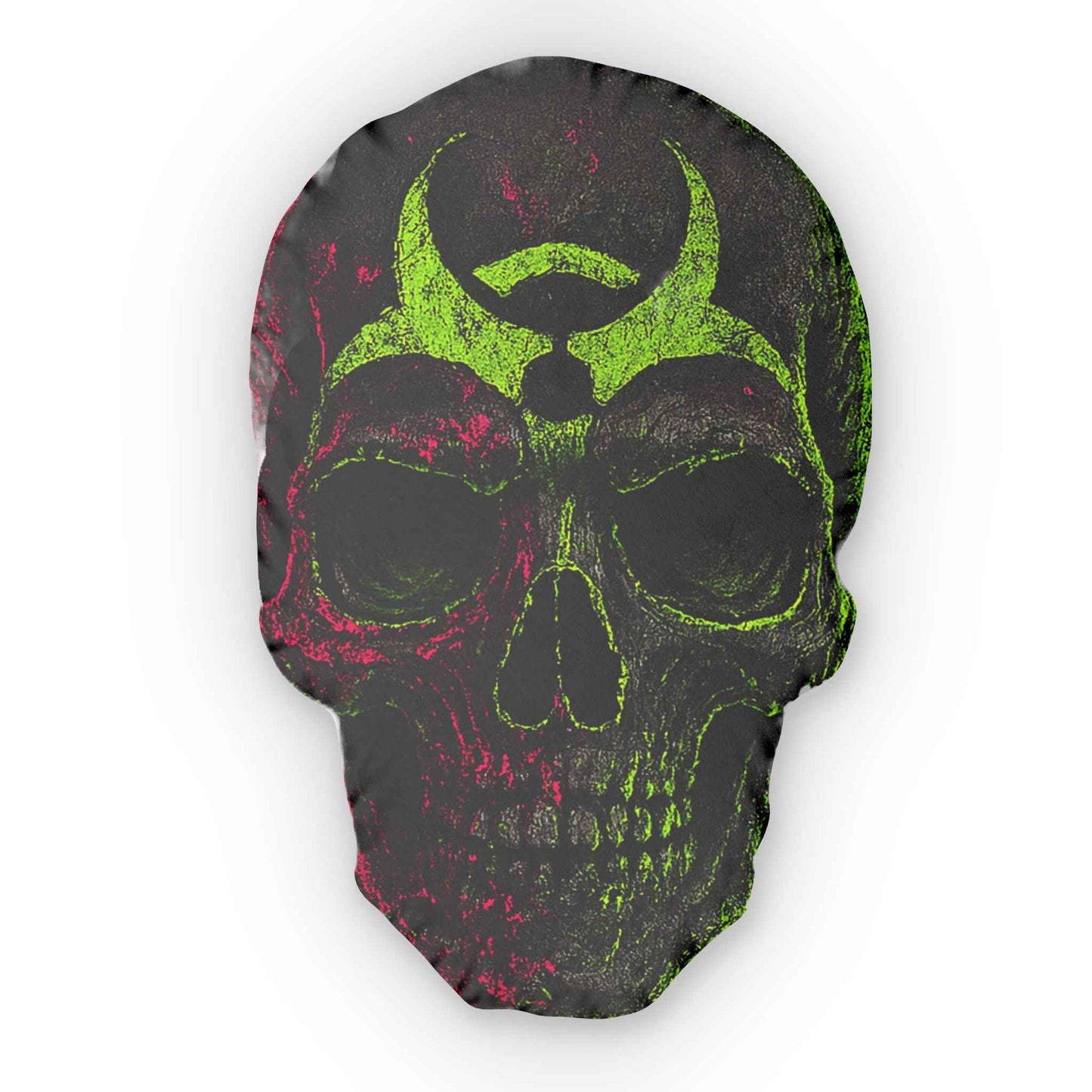 Pink Sugar Skull Crossbones Pillow — Day of the Dead Decorative Throw Pillow