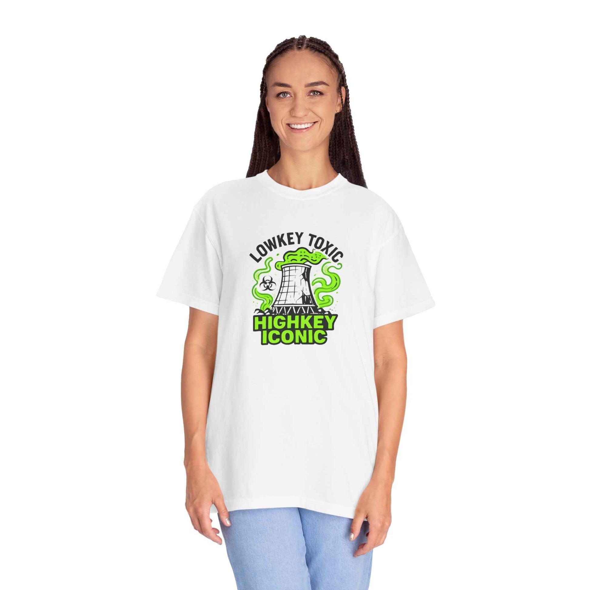 T-Shirt — "Lowkey Toxic, Highkey Iconic" Nuclear Monster Graphic Tee