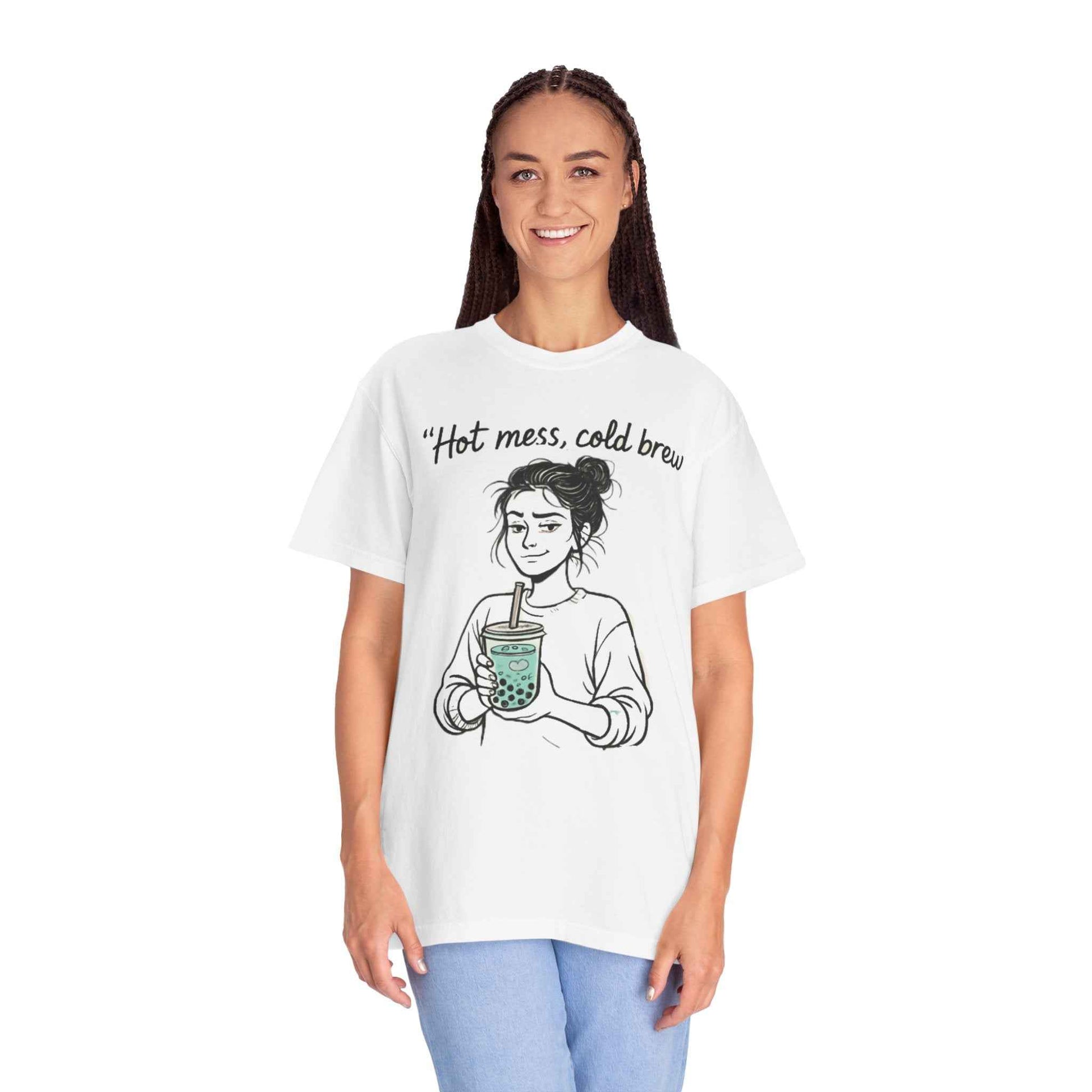 Hot Mess, Cold Brew T-Shirt — Boba Coffee Graphic Tee