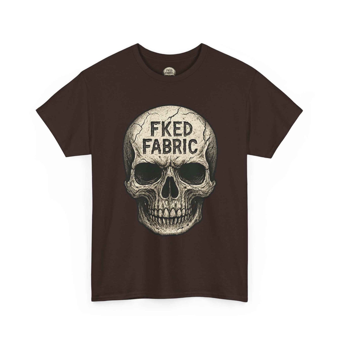 Skull "FKED FABRIC" Graphic Tee - Edgy Punk Skull Shirt