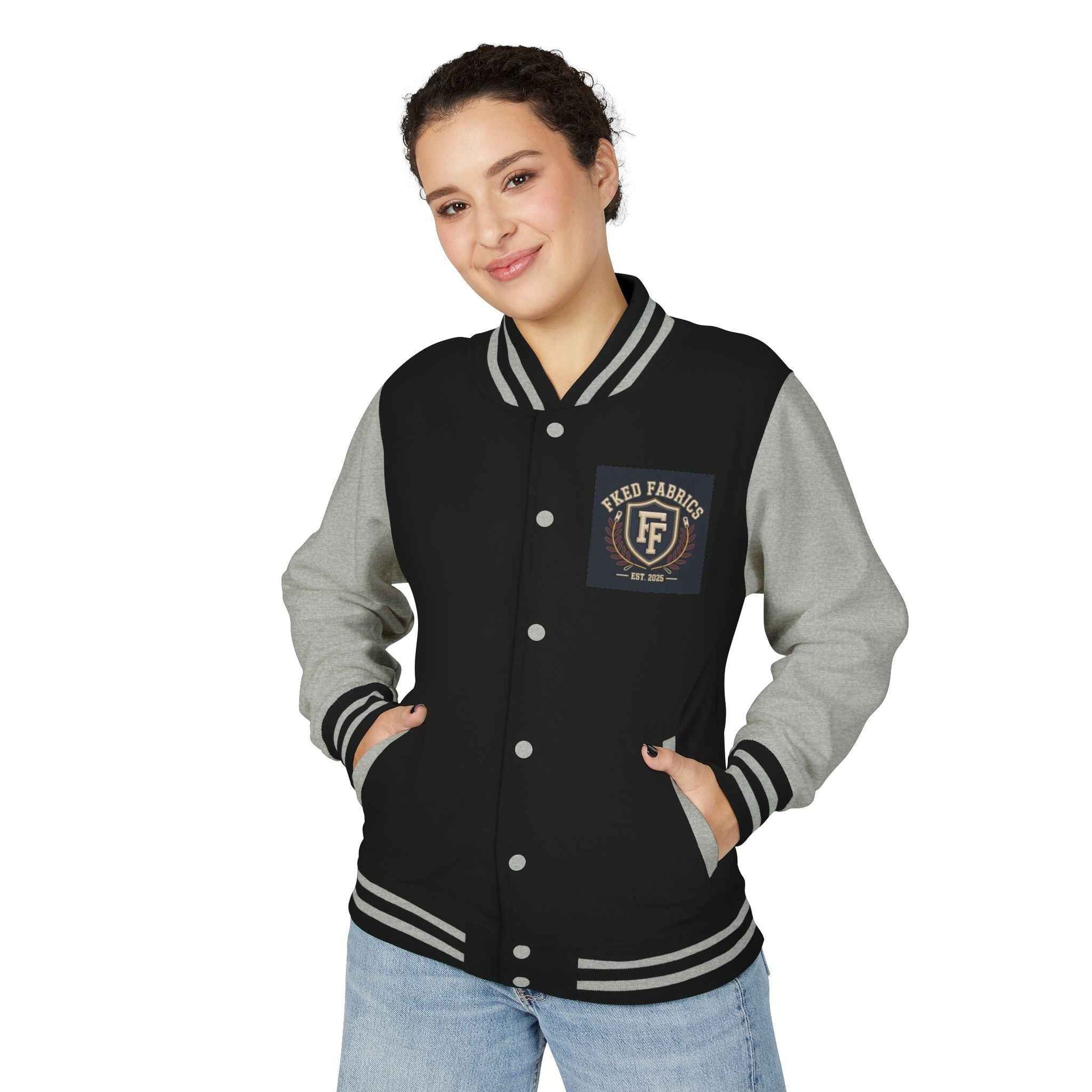 Fked Fabrics Letterman Jacket – Retro Crest Varsity Bomber
