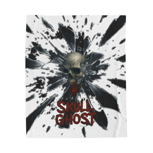 Black Ink Splash Velveteen Plush Blanket | Abstract Paint Splatter