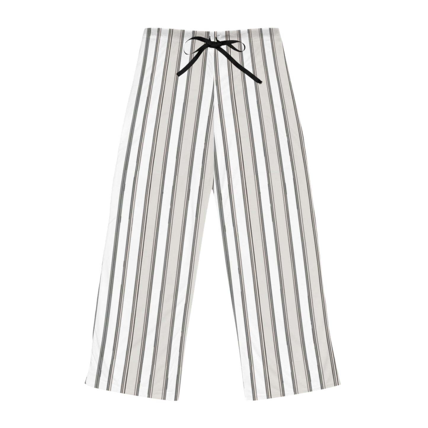 Striped Women’s Pajama Pants — Classic Neutral Lounge Sleepwear