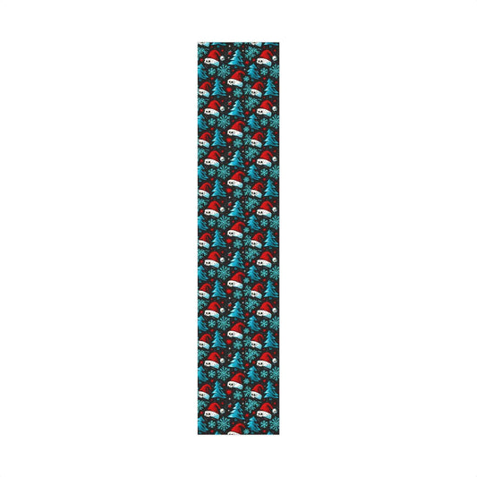 Christmas Skull & Teal Snowflake Gift Wrap — Holiday Wrapping Paper