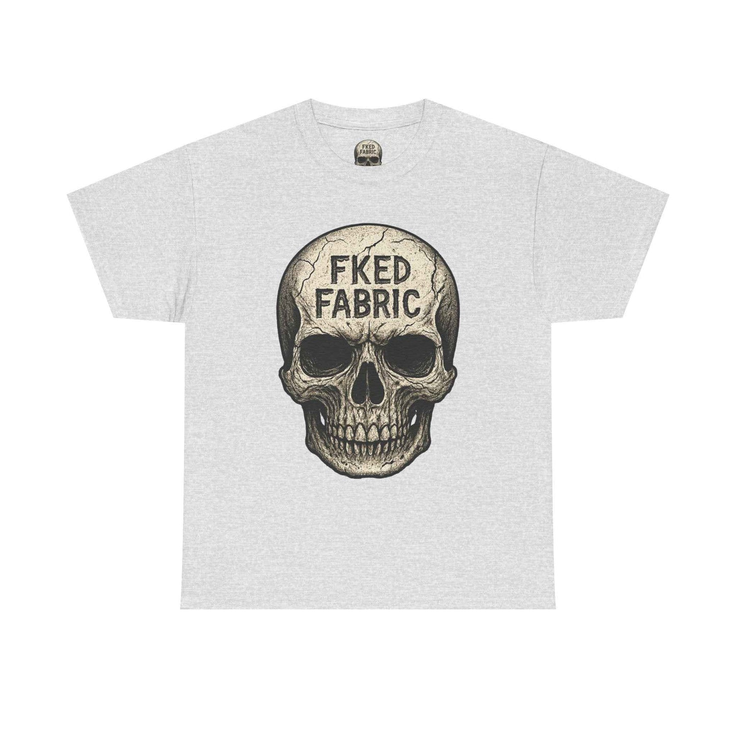 Skull "FKED FABRIC" Graphic Tee - Edgy Punk Skull Shirt