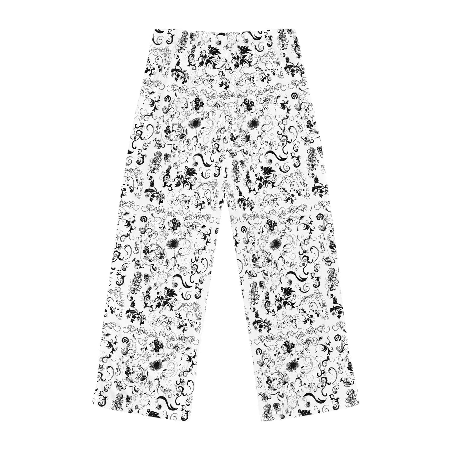 Black & White Floral Pajama Pants — Women's Lounge Sleepwear