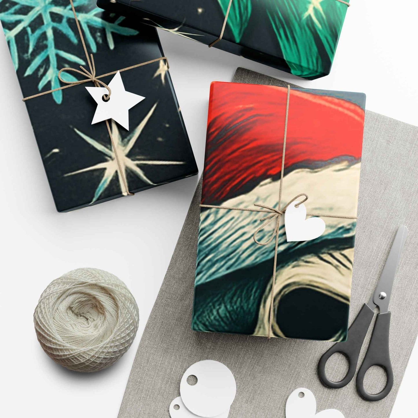 Skulls & Santa Christmas Gift Wrap Paper