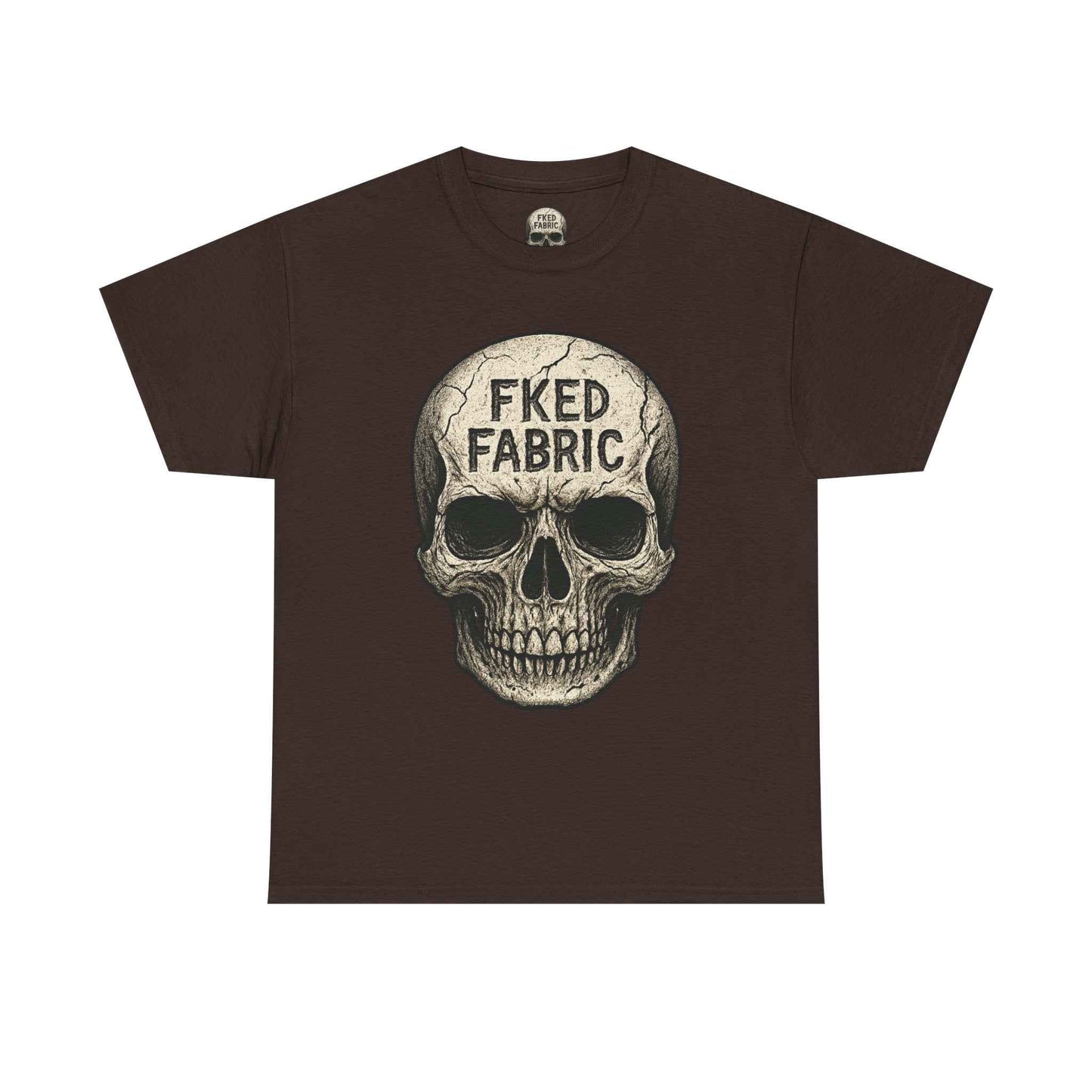 Skull "FKED FABRIC" Graphic Tee - Edgy Punk Skull Shirt