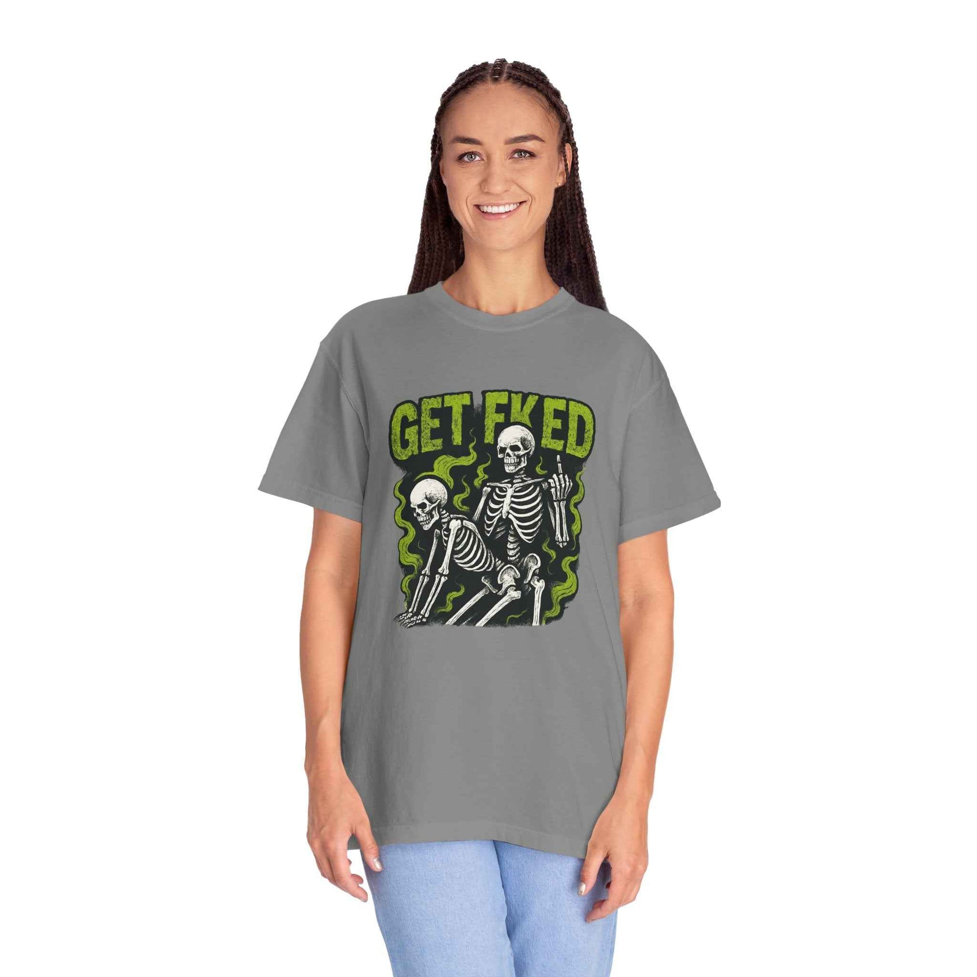Get Fked Skeletons T-Shirt — Edgy Goth Skull Graphic Tee