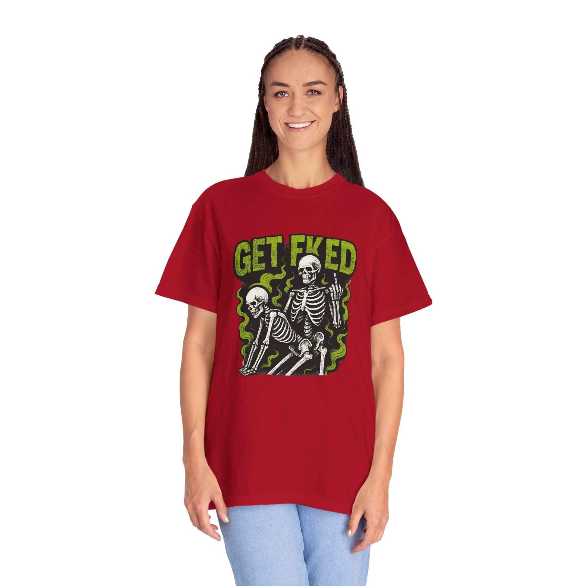 Get Fked Skeletons T-Shirt — Edgy Goth Skull Graphic Tee
