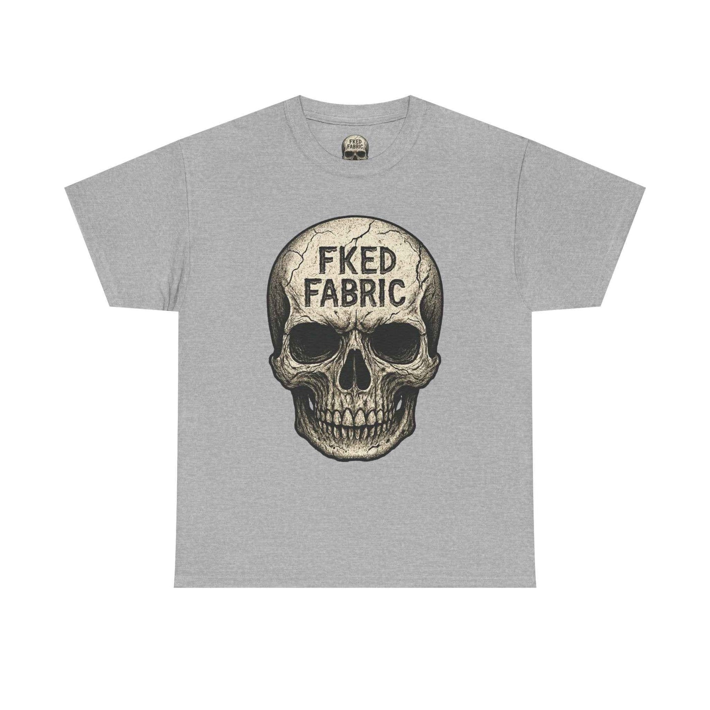 Skull "FKED FABRIC" Graphic Tee - Edgy Punk Skull Shirt