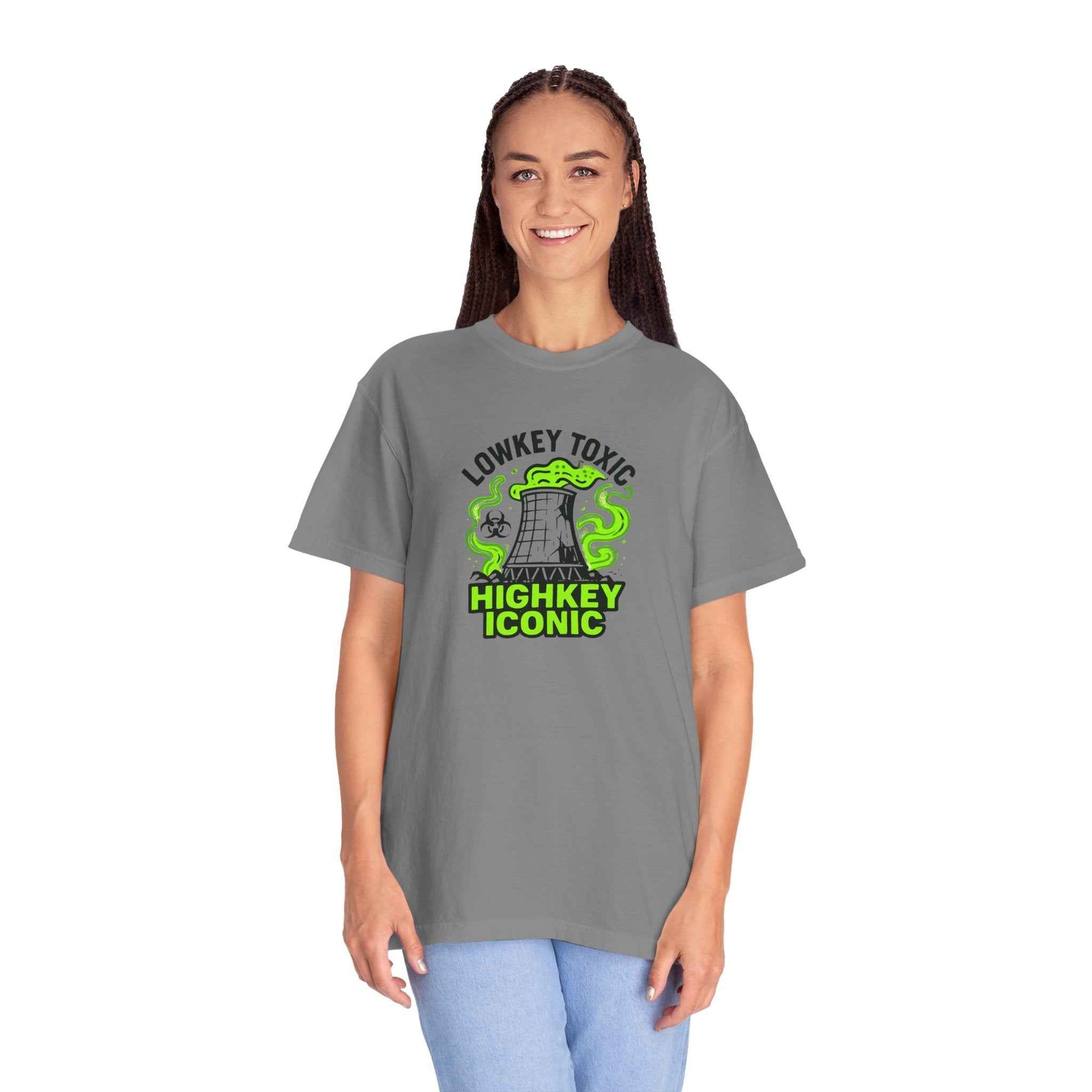 T-Shirt — "Lowkey Toxic, Highkey Iconic" Nuclear Monster Graphic Tee