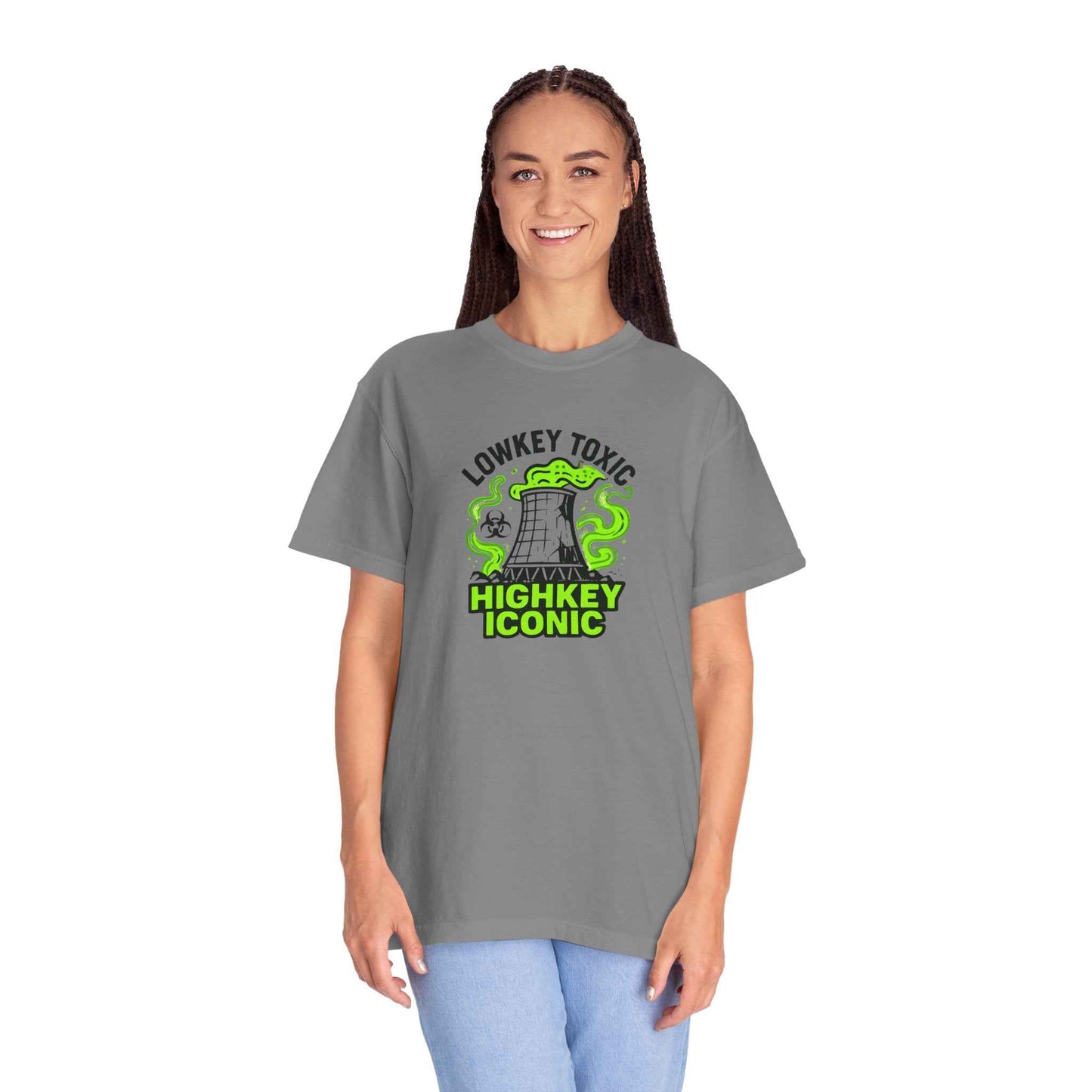 T-Shirt — "Lowkey Toxic, Highkey Iconic" Nuclear Monster Graphic Tee