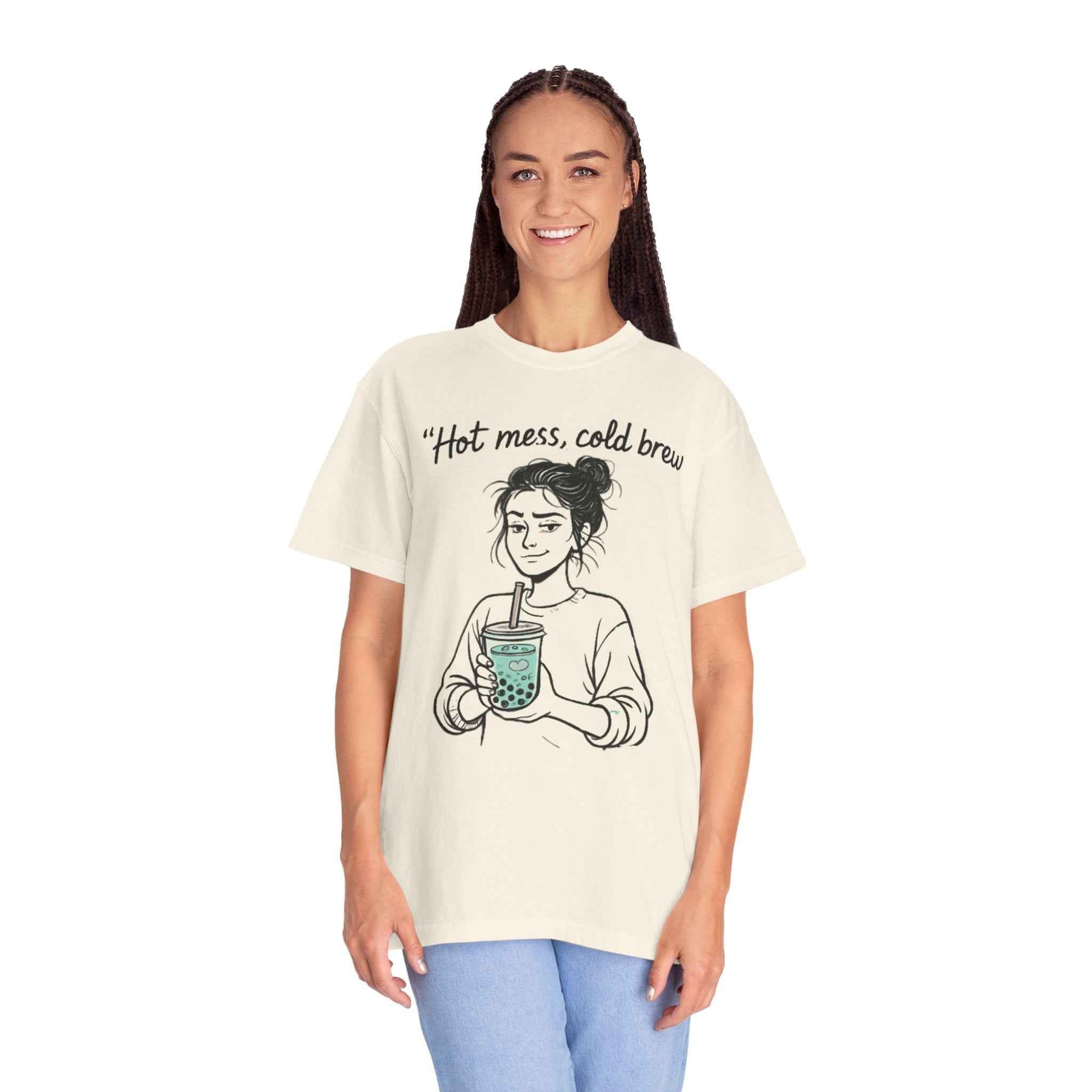 Hot Mess, Cold Brew T-Shirt — Boba Coffee Graphic Tee