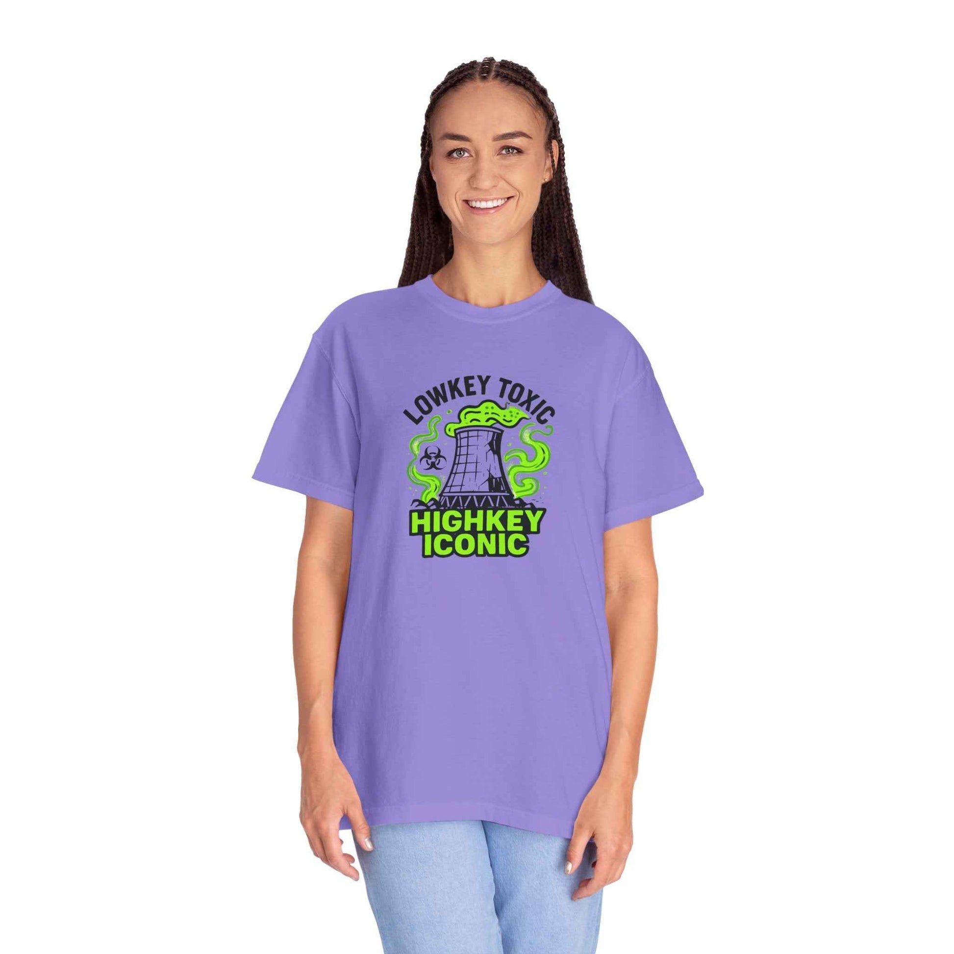 T-Shirt — "Lowkey Toxic, Highkey Iconic" Nuclear Monster Graphic Tee