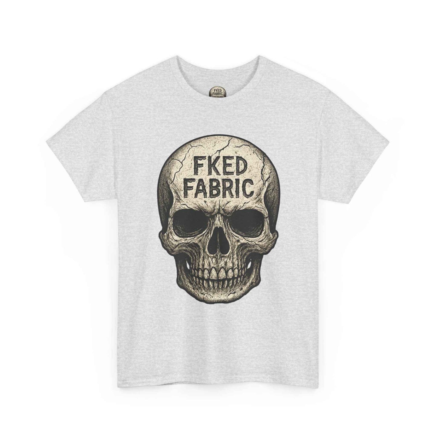 Skull "FKED FABRIC" Graphic Tee - Edgy Punk Skull Shirt