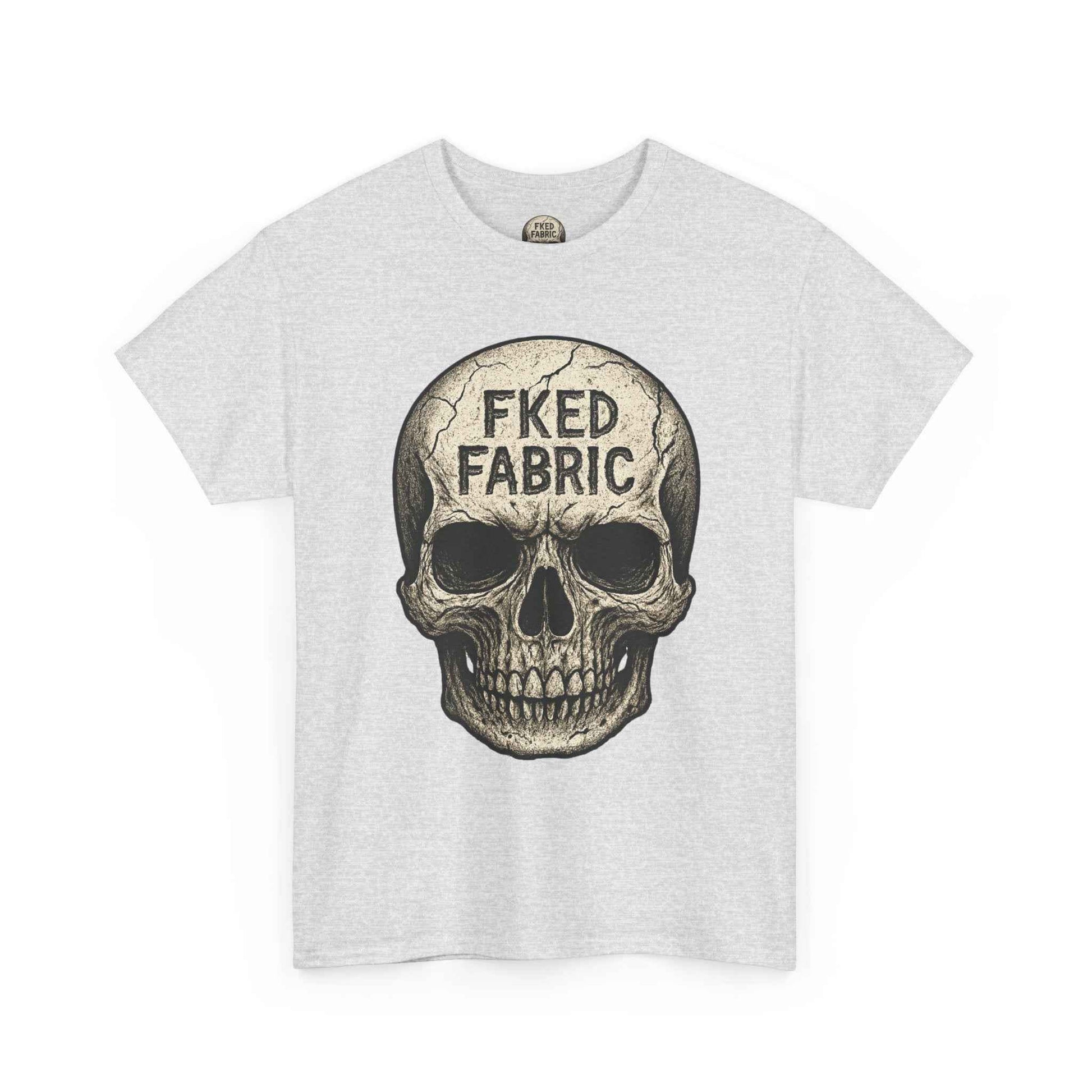 Skull "FKED FABRIC" Graphic Tee - Edgy Punk Skull Shirt