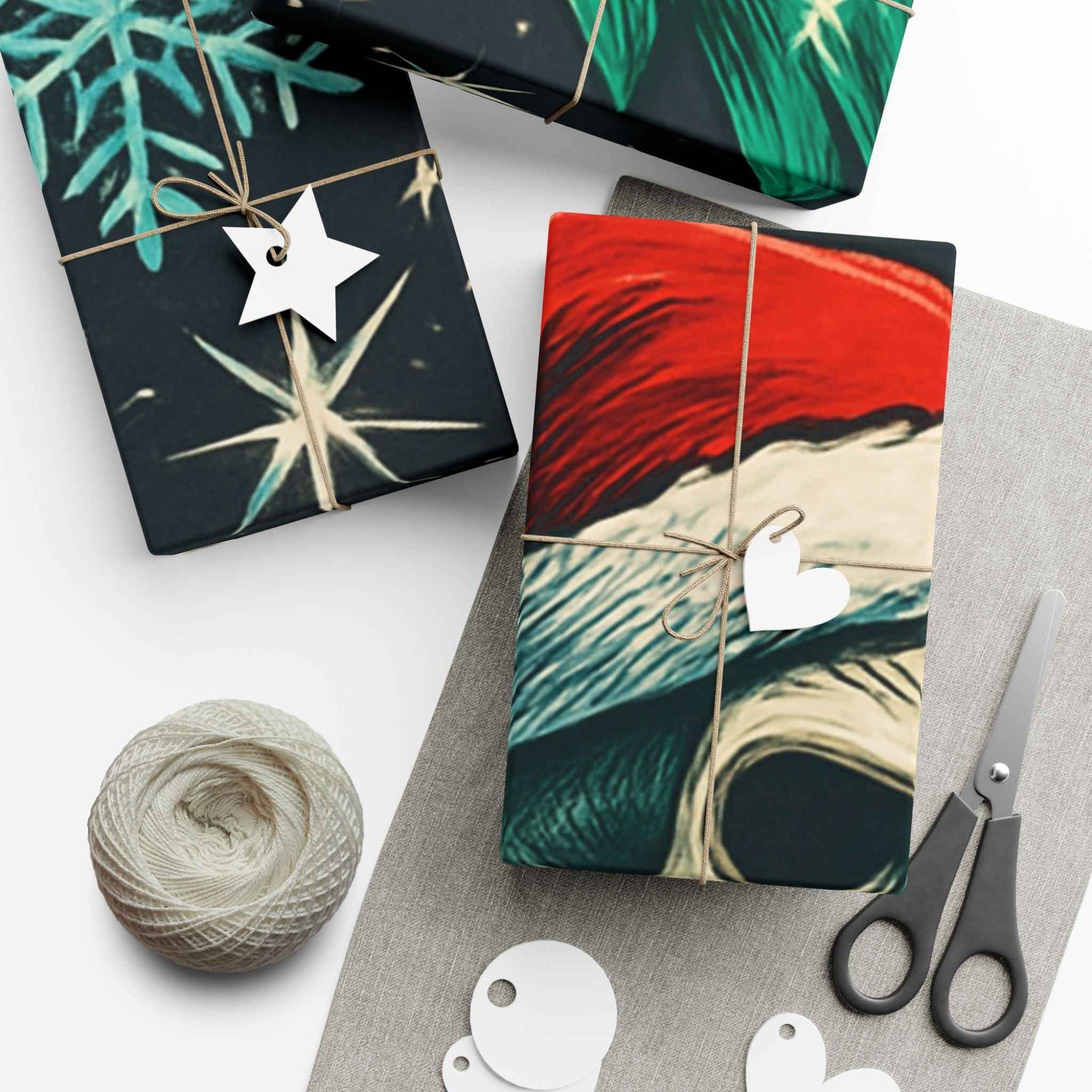Skulls & Santa Christmas Gift Wrap Paper