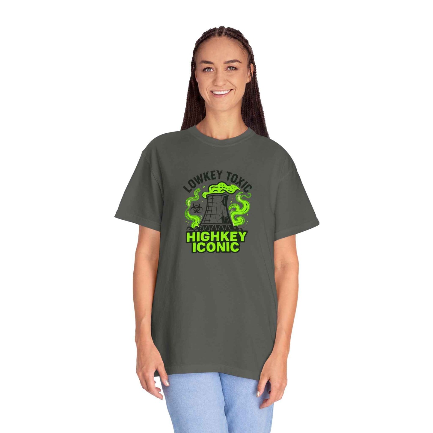 T-Shirt — "Lowkey Toxic, Highkey Iconic" Nuclear Monster Graphic Tee