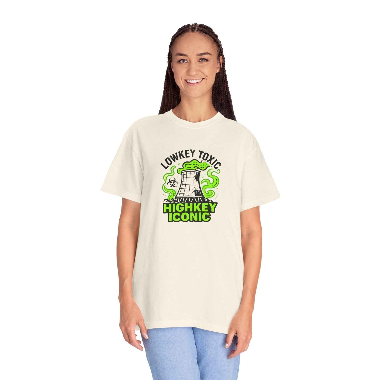 T-Shirt — "Lowkey Toxic, Highkey Iconic" Nuclear Monster Graphic Tee