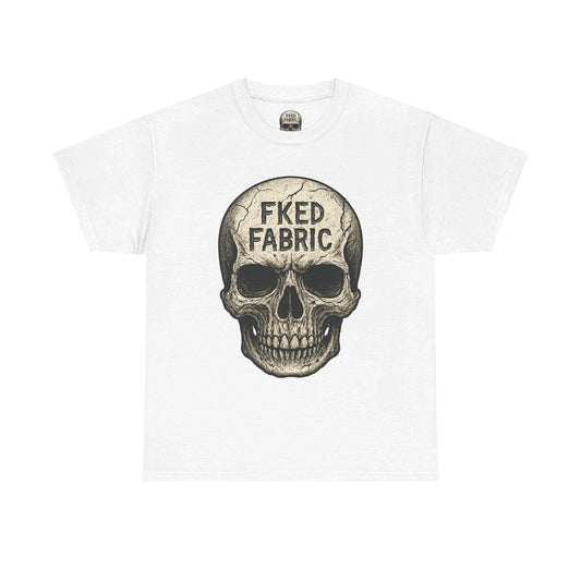 Skull "FKED FABRIC" Graphic Tee - Edgy Punk Skull Shirt