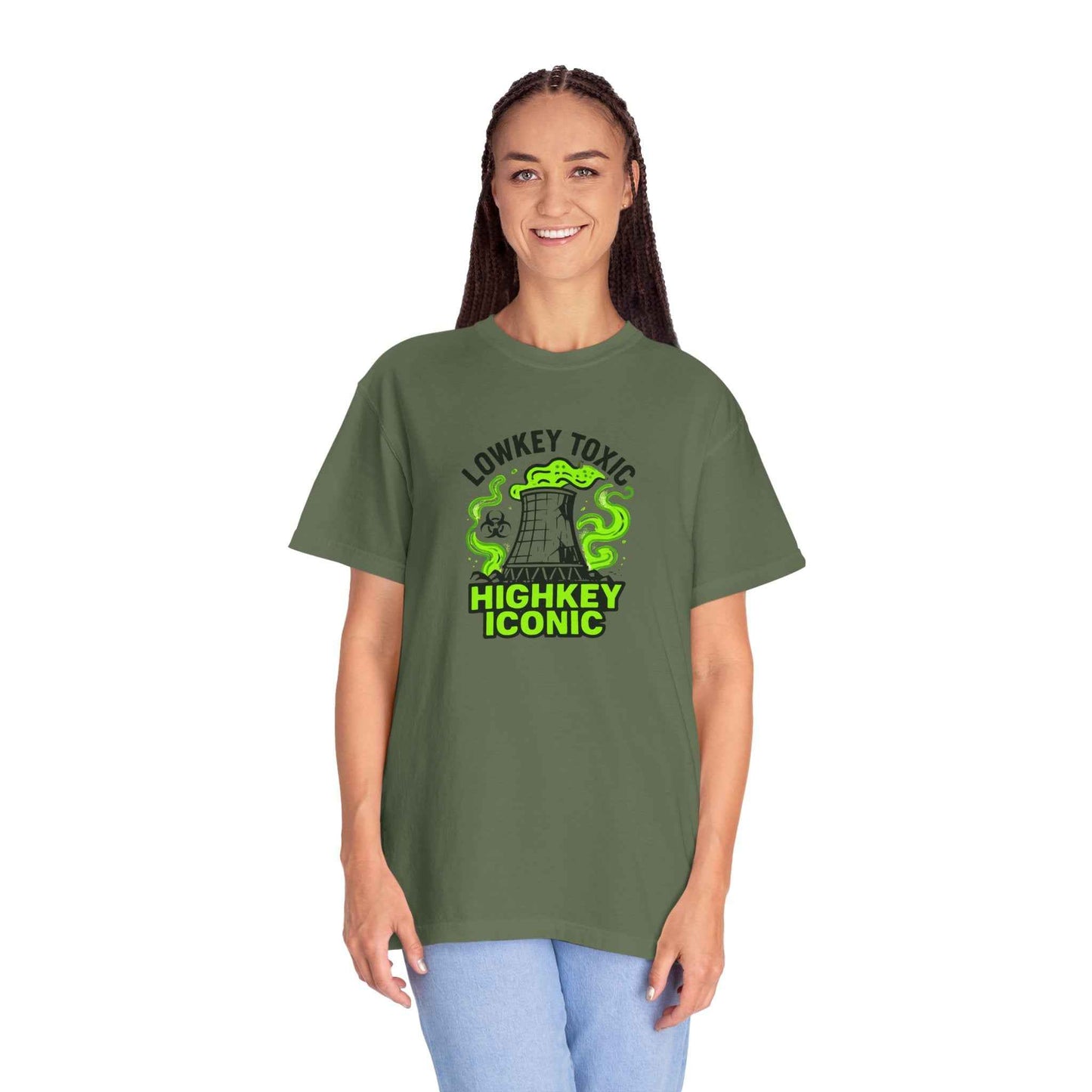 T-Shirt — "Lowkey Toxic, Highkey Iconic" Nuclear Monster Graphic Tee