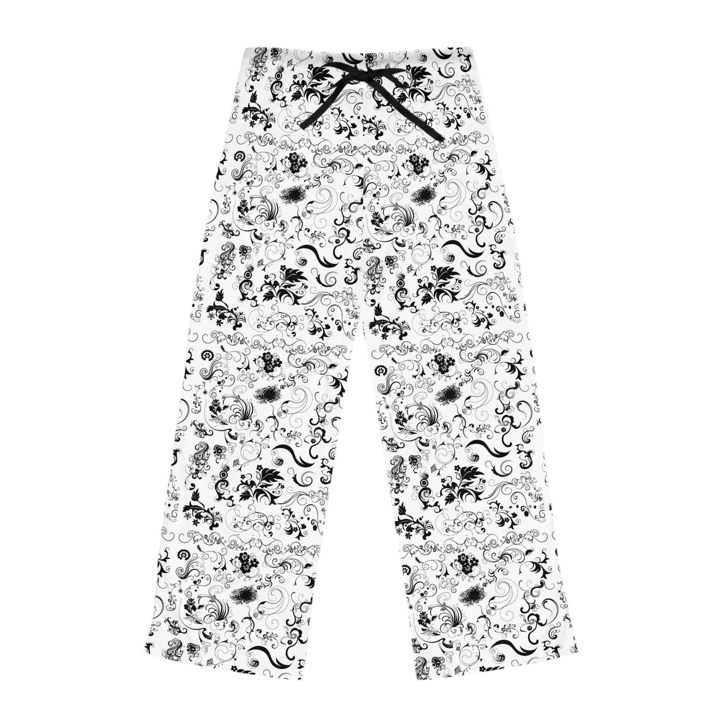 Black & White Floral Pajama Pants — Women's Lounge Sleepwear