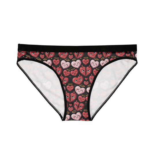 Heart Pattern Bikini Briefs — Cute Red & Pink Hearts All-Over Print