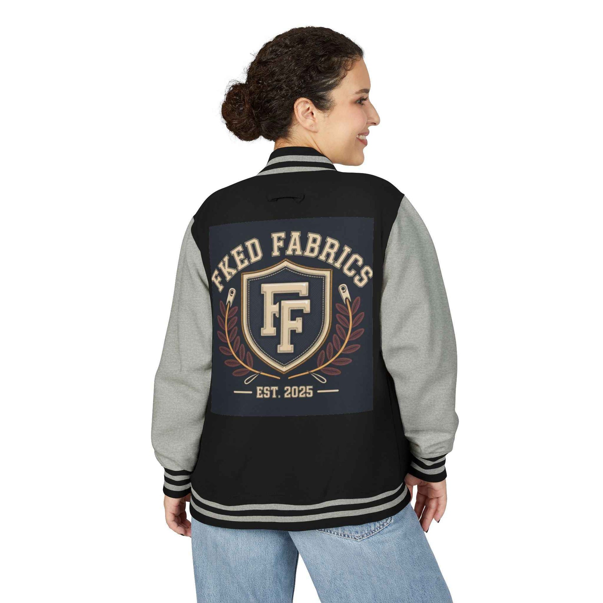 Fked Fabrics Letterman Jacket – Retro Crest Varsity Bomber