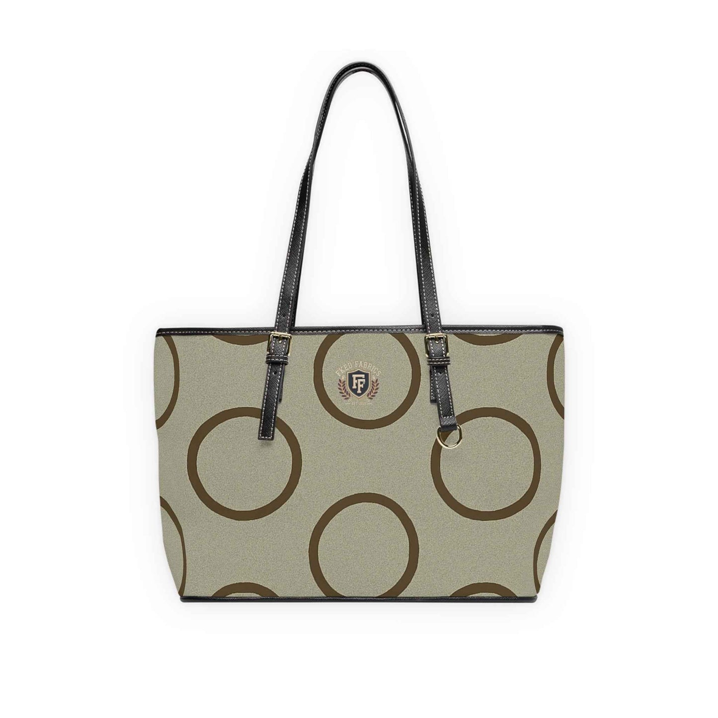 Brown Circle Pattern PU Leather Shoulder Bag — Stylish Everyday Tote