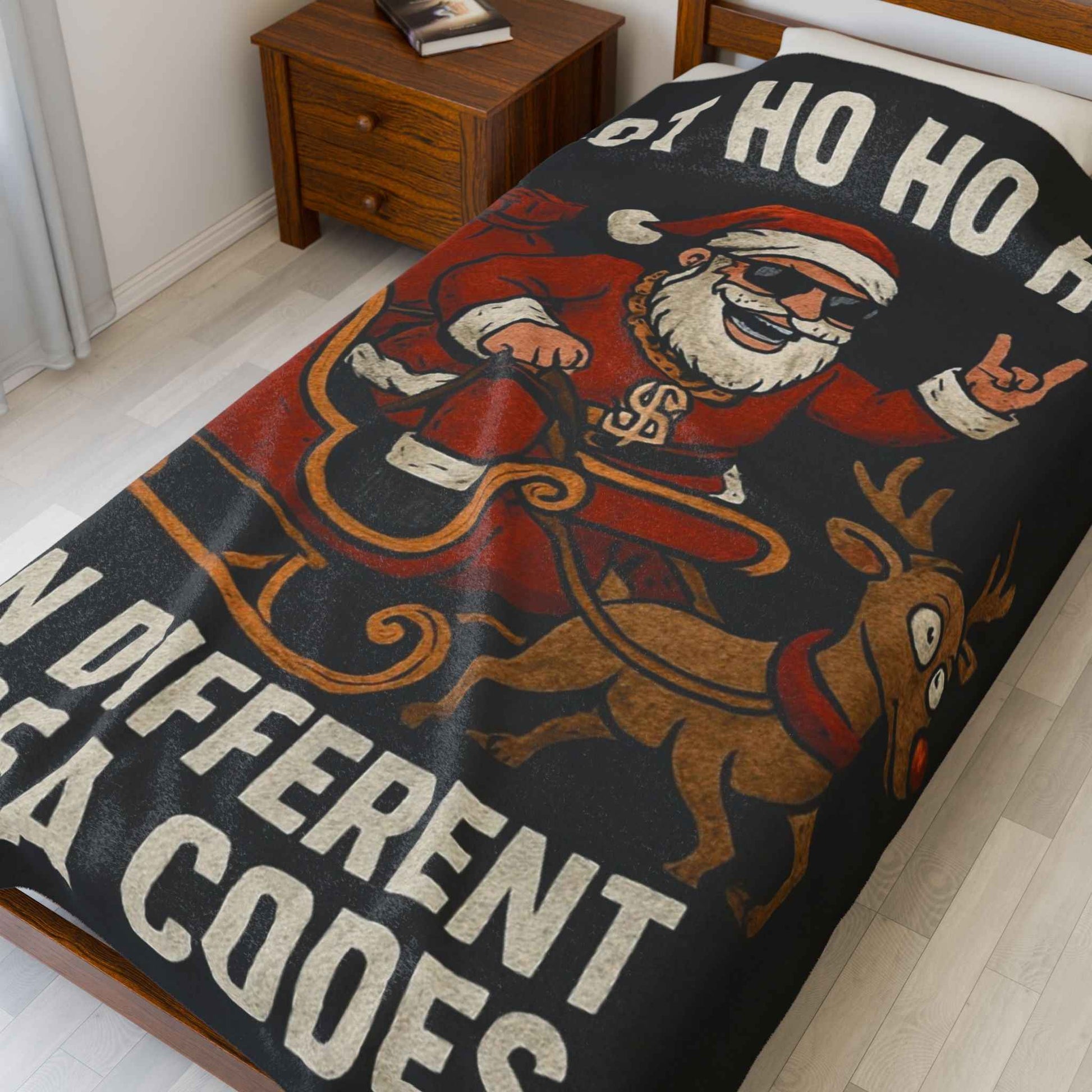 Funny Santa "I Got Ho Ho Hos in Different Area Codes" Velveteen Plush Blanket