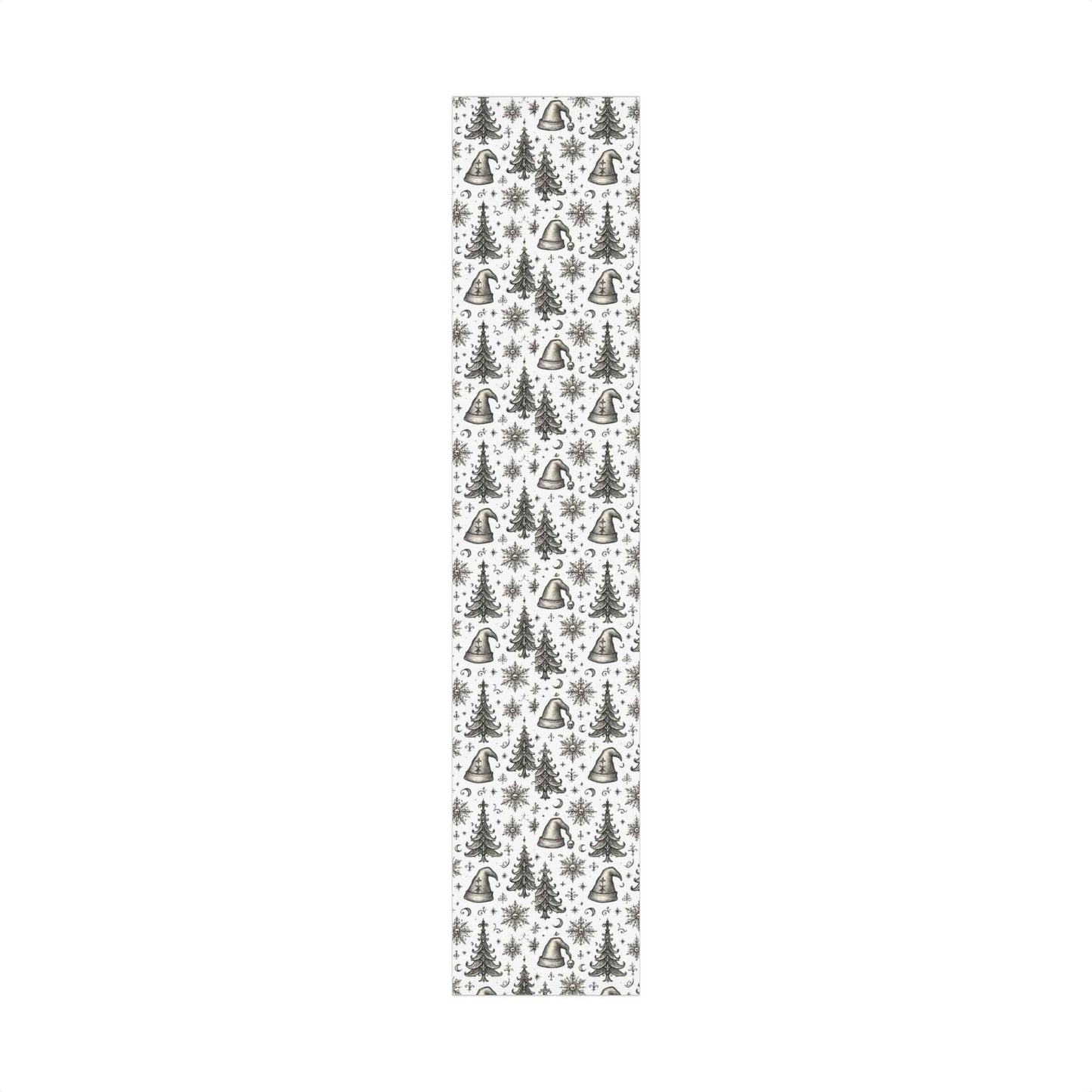 Christmas Tree & Bell Gift Wrap Paper – Vintage Black & White Holiday Wrapping