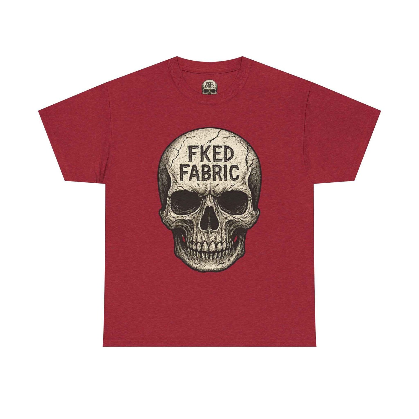 Skull "FKED FABRIC" Graphic Tee - Edgy Punk Skull Shirt