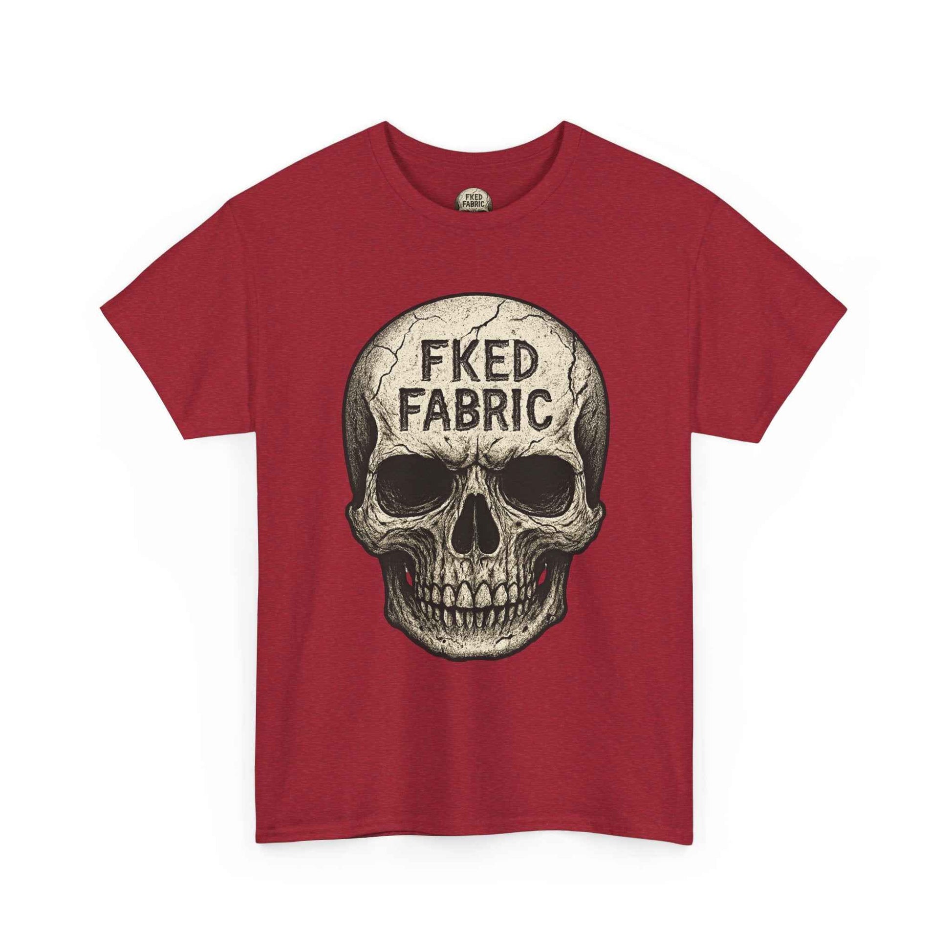 Skull "FKED FABRIC" Graphic Tee - Edgy Punk Skull Shirt