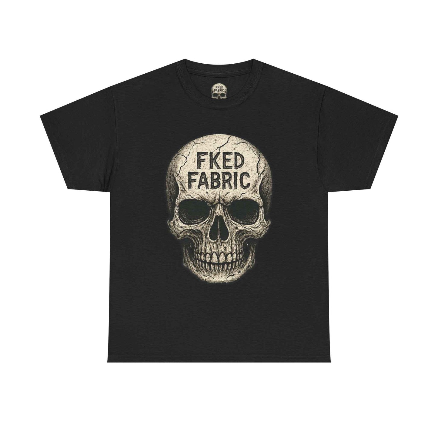 Skull "FKED FABRIC" Graphic Tee - Edgy Punk Skull Shirt
