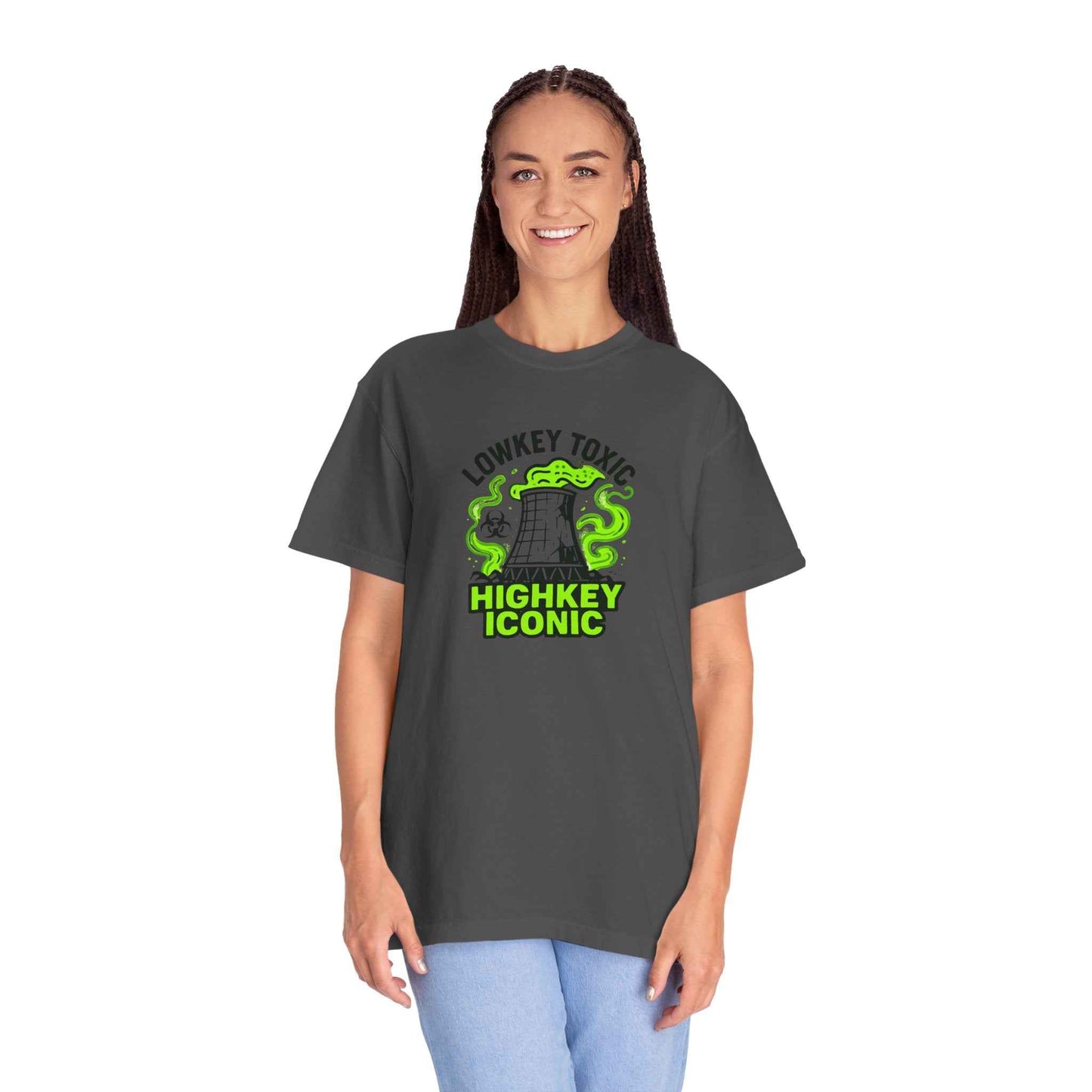 T-Shirt — "Lowkey Toxic, Highkey Iconic" Nuclear Monster Graphic Tee