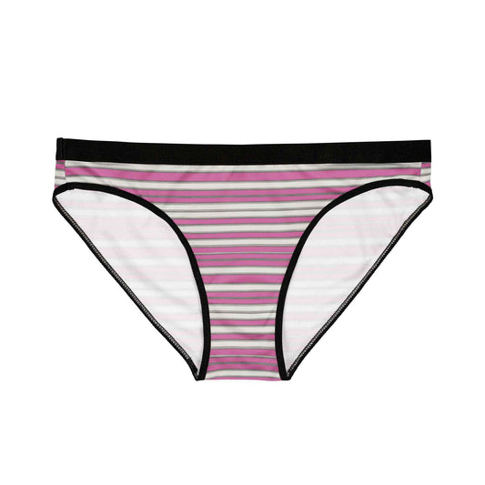Striped Pink Bikini Briefs — Women's Cozy Everyday Underwear