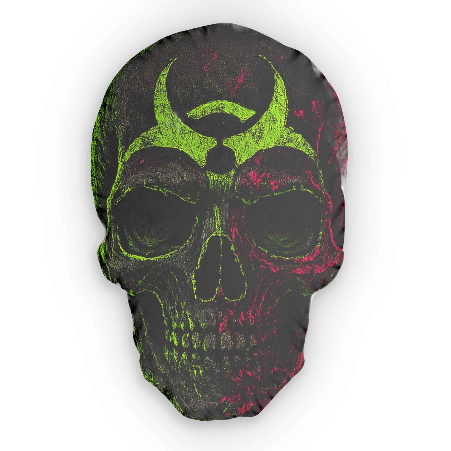 Pink Sugar Skull Crossbones Pillow — Day of the Dead Decorative Throw Pillow