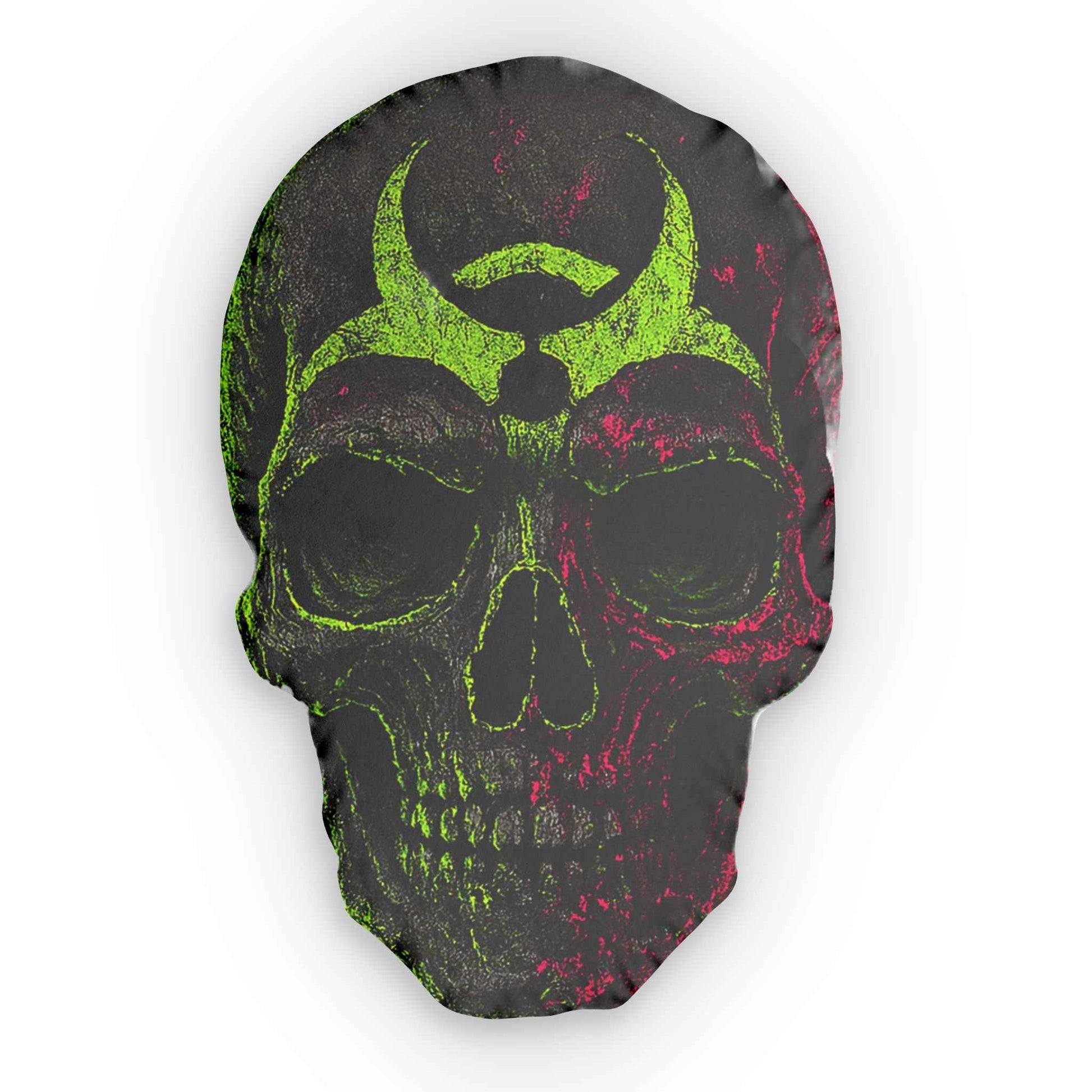 Pink Sugar Skull Crossbones Pillow — Day of the Dead Decorative Throw Pillow