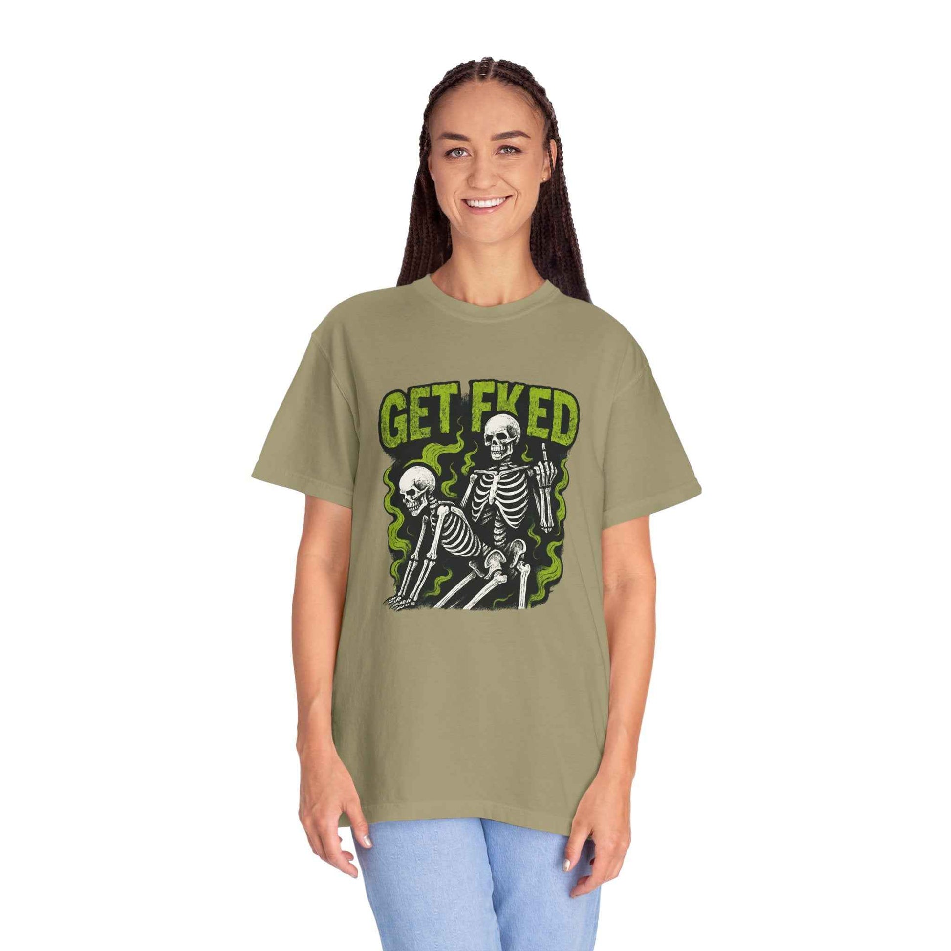 Get Fked Skeletons T-Shirt — Edgy Goth Skull Graphic Tee